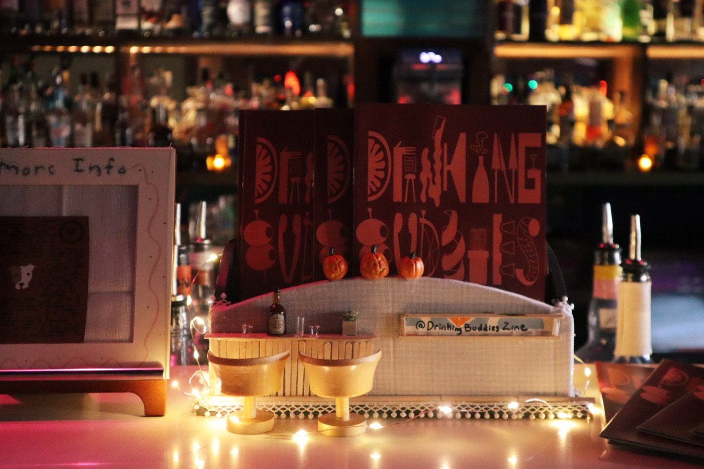The Drinking Buddies mini bar stand on display at Pearl Diver